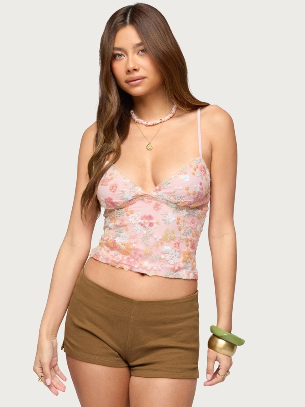 Edikted floral sequin top